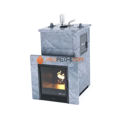 Дровяная печь для бани ИзиСтим Сочи М2 в полноценном кожухе из талькохлорита
