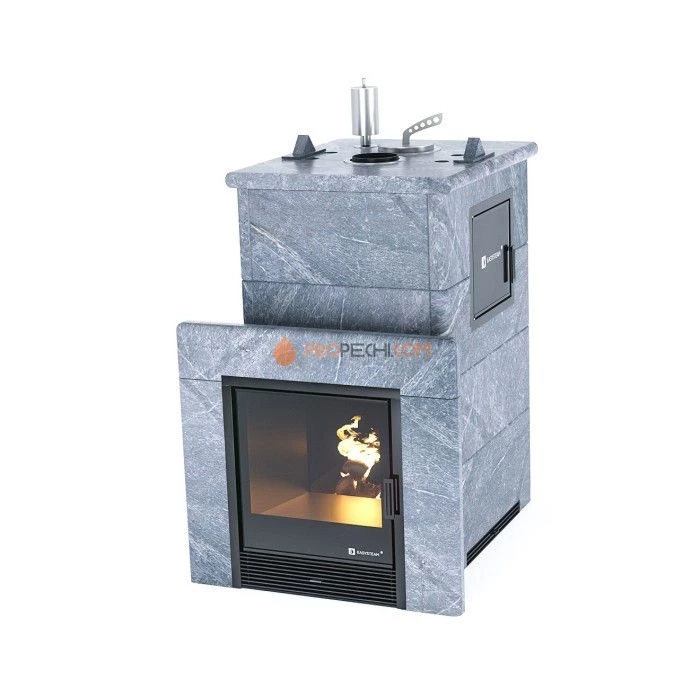 Дровяная печь для бани ИзиСтим Сочи М2 в полноценном кожухе из талькохлорита