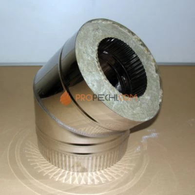 Отвод 45гр. D=100\200 Sвнутр.=0.5 aisi 304-нерж. ФлюГранд