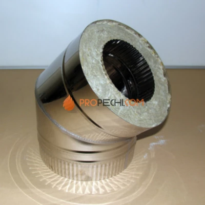 Отвод 45гр. D=250\350 Sвнутр.=0.5 aisi 304-нерж. ФлюГранд