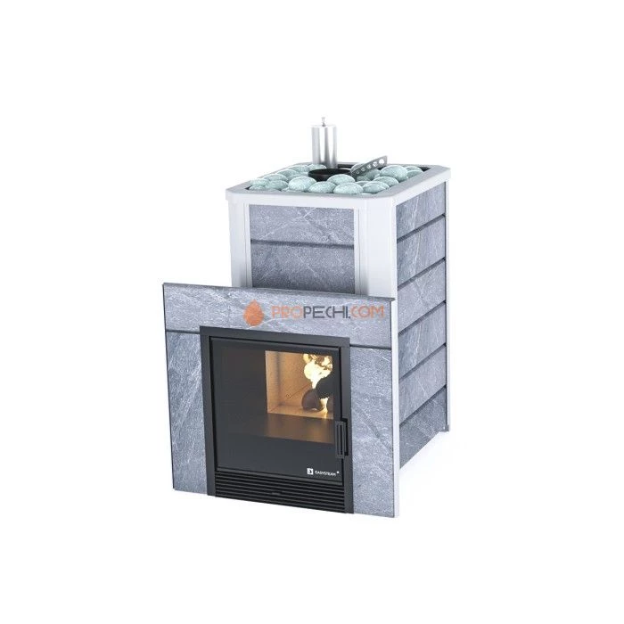Дровяная печь для бани ИзиСтим Ялта 15 в камне Талькохлорит