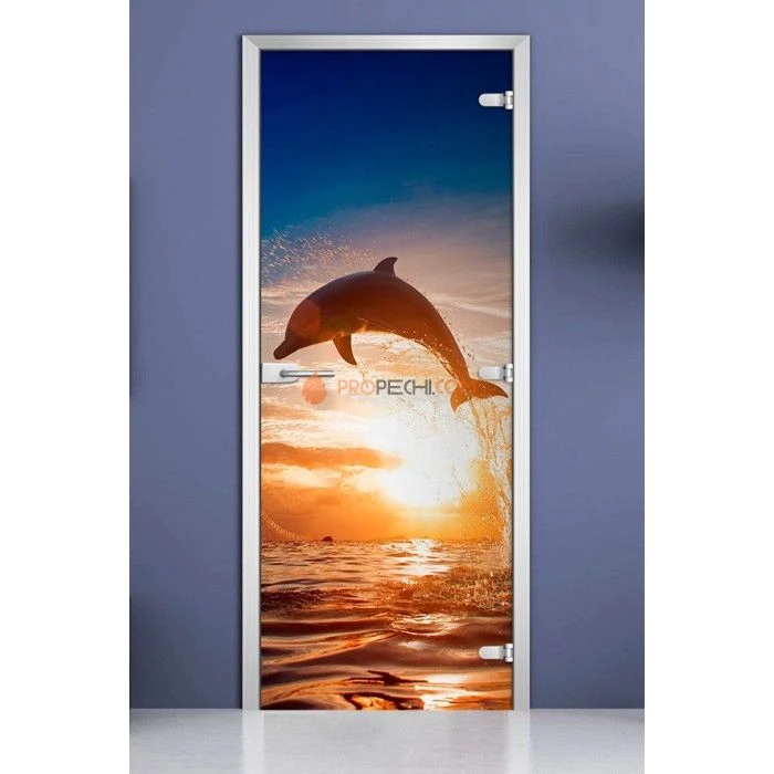 Стеклянная межкомнатная дверь DoorWood с фотопечатью Animals-06, 2000х700 мм