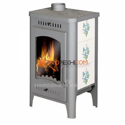 Печь-камин Бавария Оптима с плитой "Незабудки"