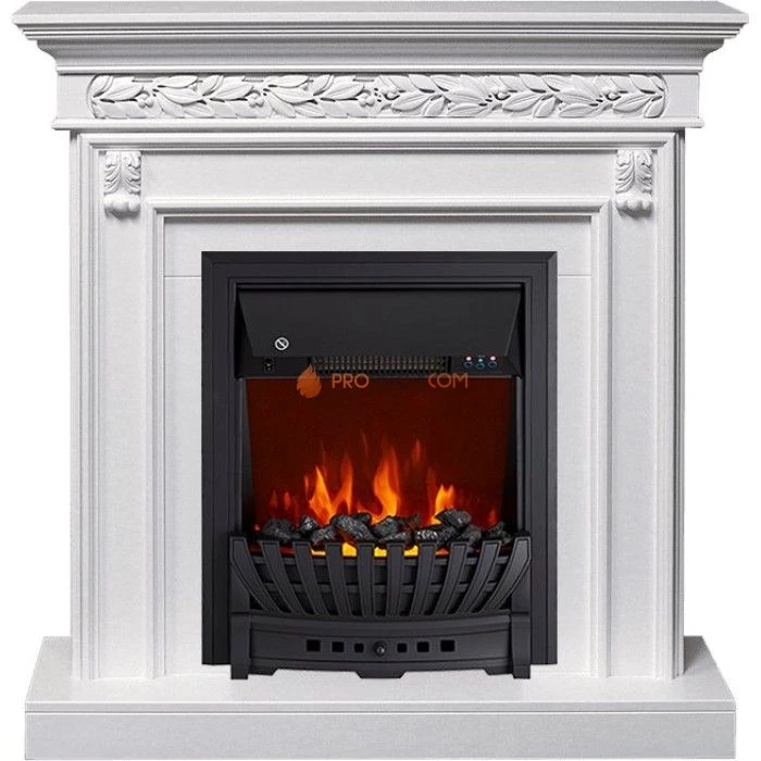 Каминокомплект Royal Flame Valletta - Белый (Ширина 1040 мм) с очагом Aspen Black