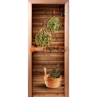 Дверь для бани DoorWood Фотопечать А004, 1700x700 мм