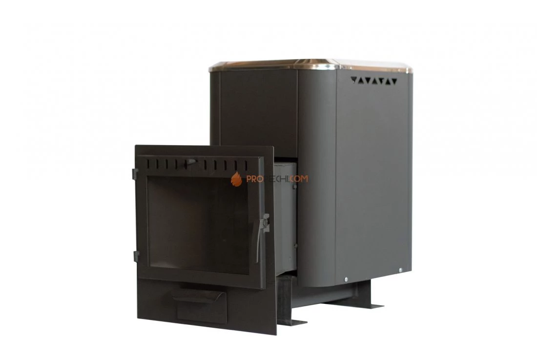 Банная печь НМК Сибирь-20 Панорамное стекло, конвекционная