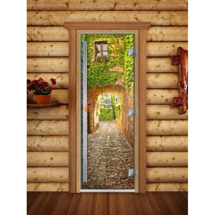 Дверь для бани DoorWood Престиж Фотопечать А072, 1900x700 мм