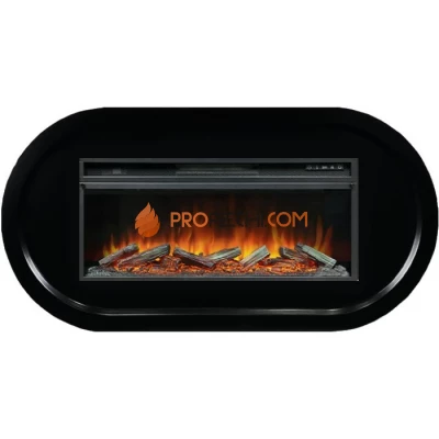 Каминокомплект Royal Flame Ellips - Черный (ширина 1450 мм) с очагом Vision 42 LOG LED