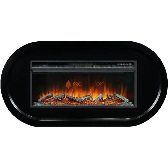 Каминокомплект Royal Flame Ellips - Черный (ширина 1450 мм) с очагом Vision 42 LOG LED