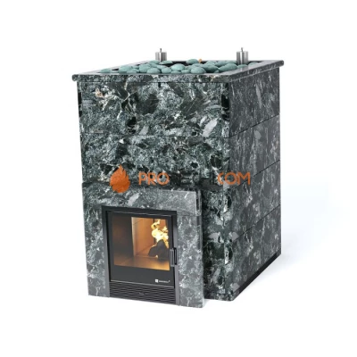 Дровяная печь для бани ИзиСтим Домна 80 К в камне Пироксенит