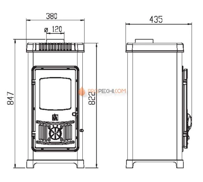 Печь-камин Plamen Dora 8 N черная