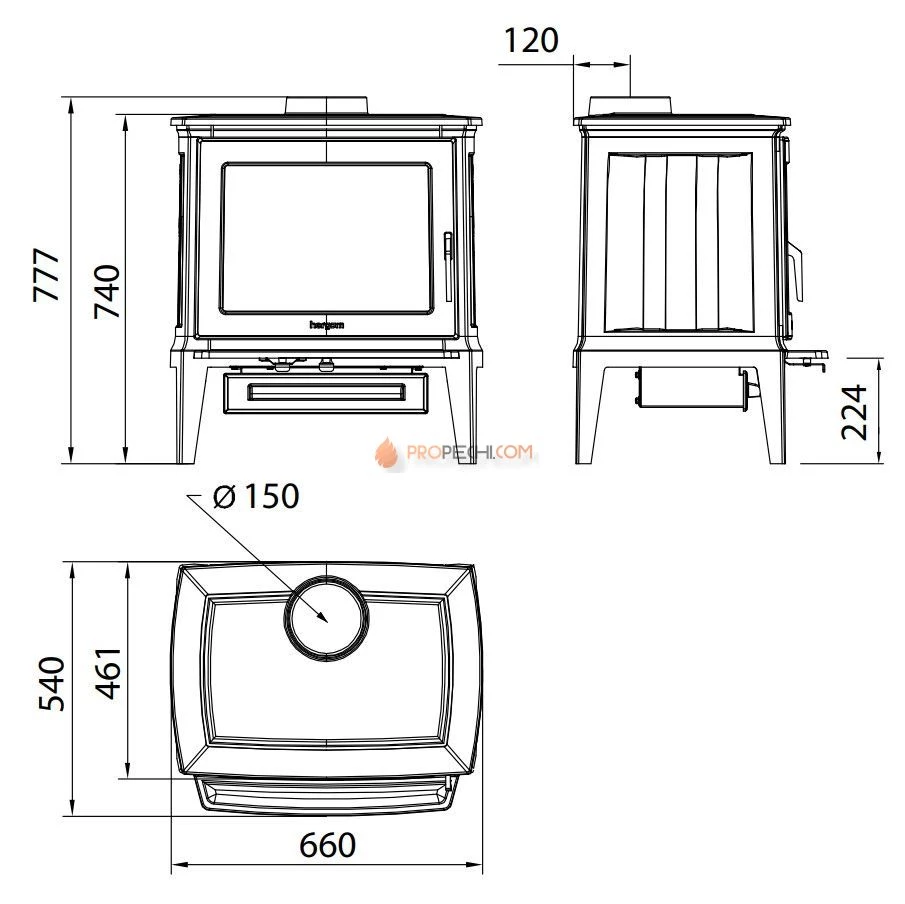 Печь-камин Hergom E30-S