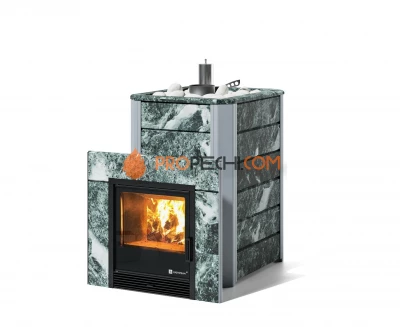 Печь для бани Изистим Ялта 25 К/2024 в облицовке из камня Змеевик