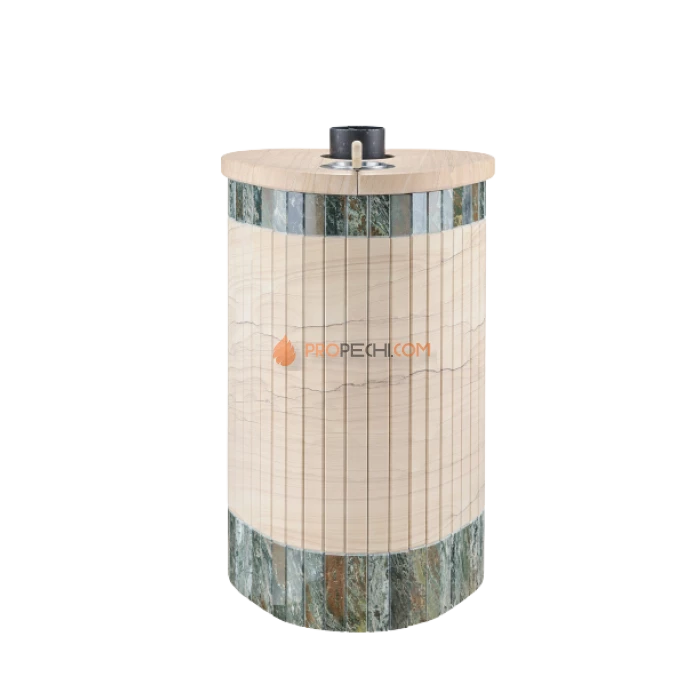 Дровяная печь для бани Ферингер Оптима до 28 м³ - Окаменевшее дерево перенесённый рисунок + Жадеит