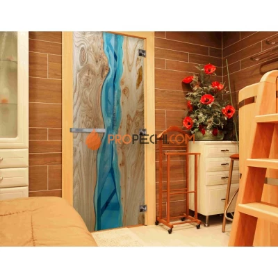 Дверь для бани DoorWood с фотопечатью (СЛЭБ-04), 1700x700 мм