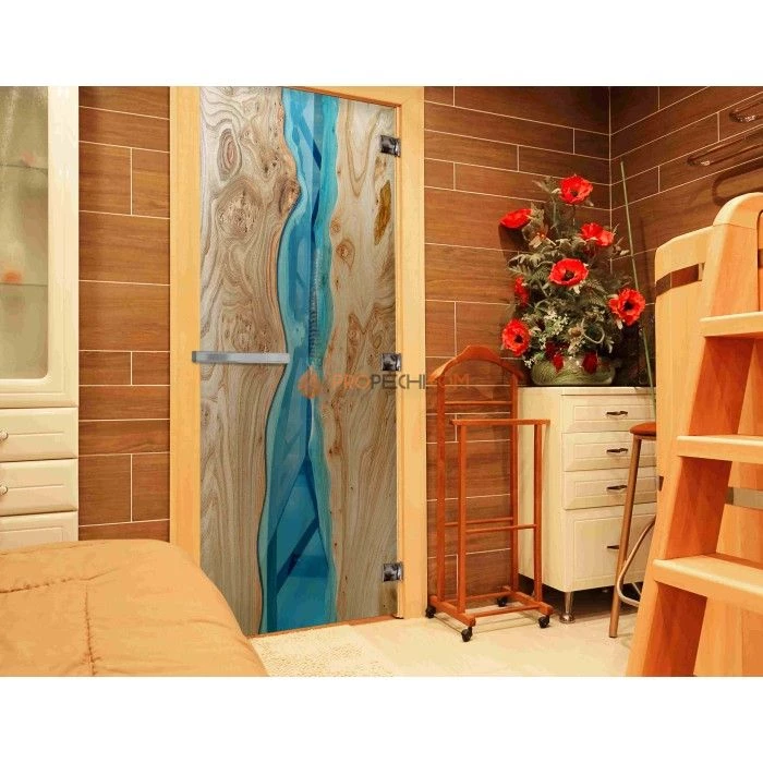 Дверь для бани DoorWood с фотопечатью (СЛЭБ-04), 2000x600 мм