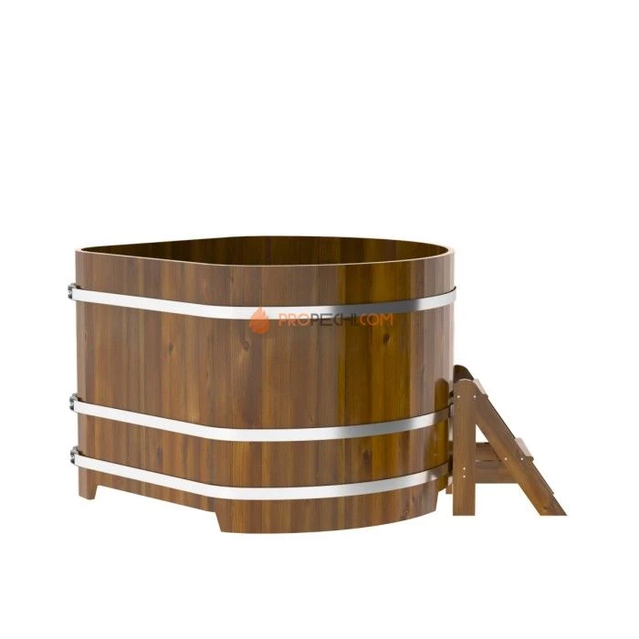 Купель BentWood угловая из мореной лиственницы 1,37х1,37 Рустик