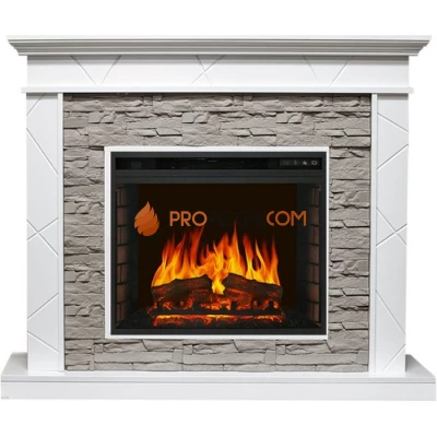 Каминокомплект Royal Flame Basel - Белый / Сланец серый с очагом Vision 23 EF LED FX