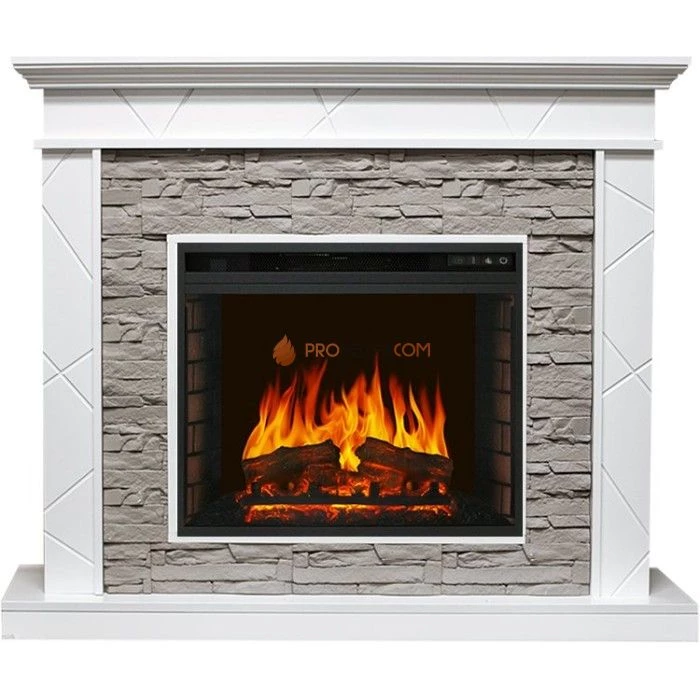 Каминокомплект Royal Flame Basel - Белый / Сланец серый с очагом Vision 23 EF LED FX
