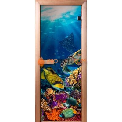 Дверь для бани DoorWood Фотопечать А085, 2000x900 мм