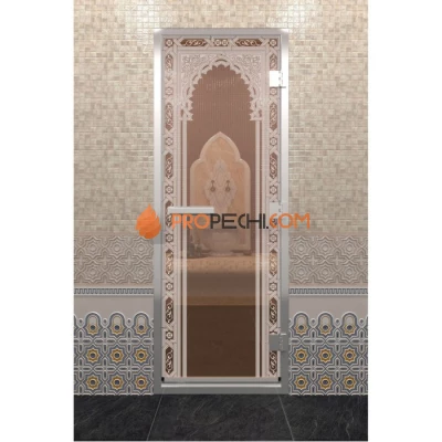 Дверь для хамама DoorWood Восточная арка Бронза, 1900х700 мм