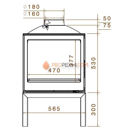 Печь-камин Liseo Castiron LCI 5 GDF Stove, двусторонняя