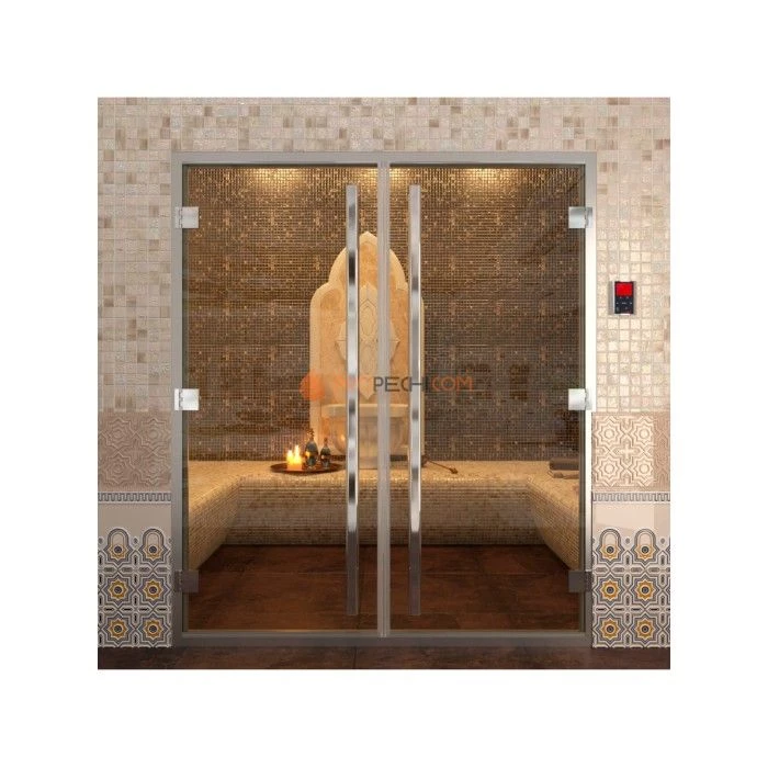 Дверь для хамама DoorWood Двойная Бронза, 1890x1310 мм