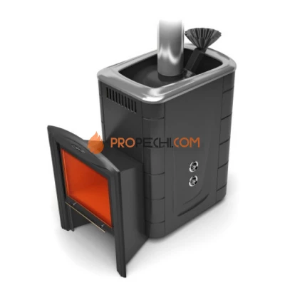 Печь для бани Термофор Гейзер 2014 Inox Витра ЗК ТО антрацит