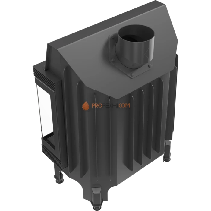 Каминная топка стальная Kratki Blanka 670/570/P/BS (угловое стекло справа) (12 кВт)