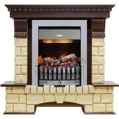 Каминокомплект Dimplex Pierre Luxe - Темный дуб / Шампань (Высота 1050мм) с очагом Danville Chrome FB2