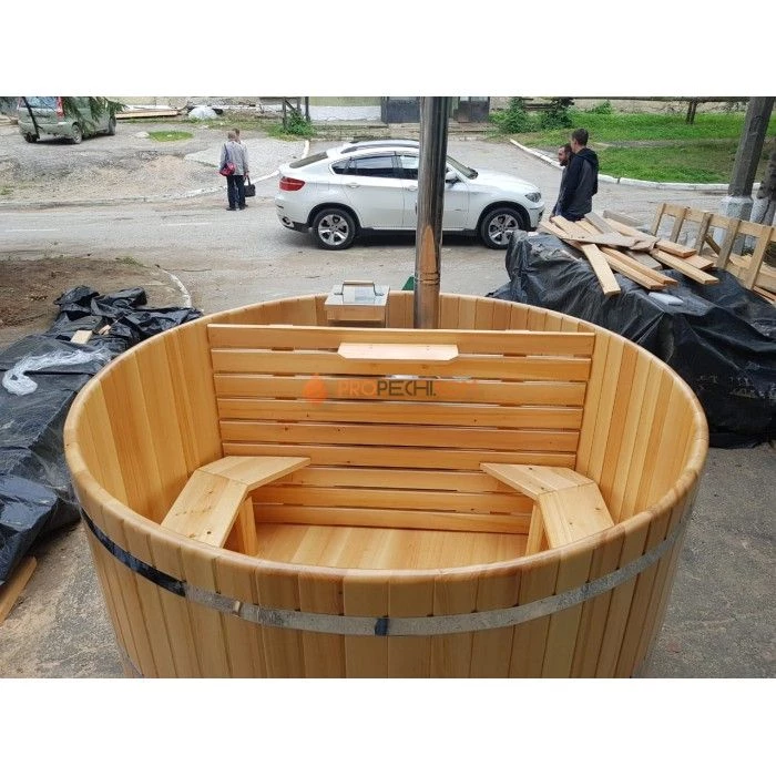 Фурако круглая НКЗ из кедра, диаметр 150 см, высота 120 см (внутренняя печь)