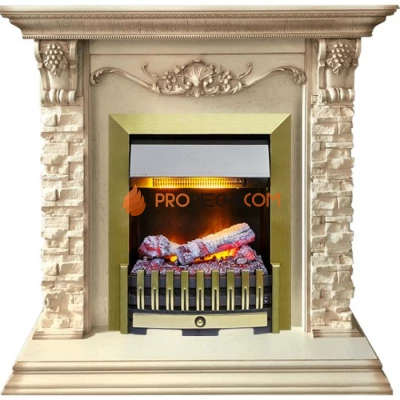 Каминокомплект Dimplex Adriana - Cлоновая кость с очагом Danville Antique Brass FB2