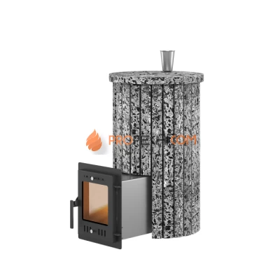 Дровяная печь для бани Эверест Steam Master 24 INOX Ламель Пироксенит Элит, S-20