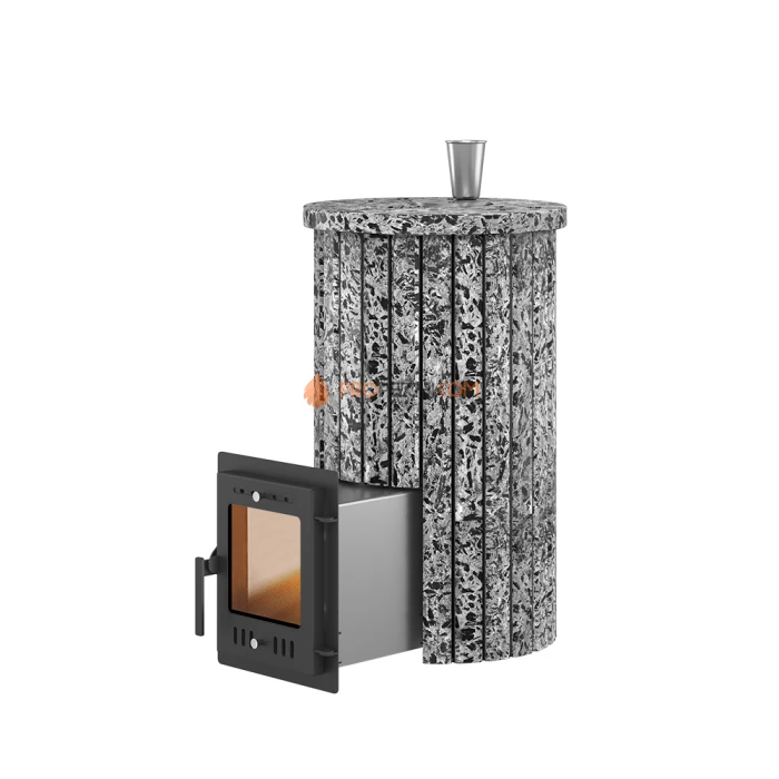 Дровяная печь для бани Эверест Steam Master 24 INOX Ламель Пироксенит Элит, S-20