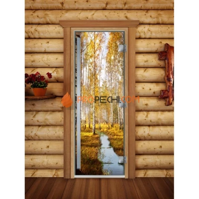 Дверь для бани DoorWood Престиж Фотопечать А082, 1900x700 мм