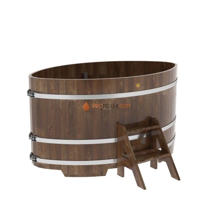 Купель BentWood овальная из сращенных ламелей мореной лиственницы 1,15х1,83