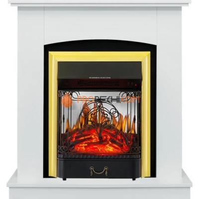 Каминокомплект Royal Flame Barcelona (разборный) - Белый с очагом Majestic FX M Brass