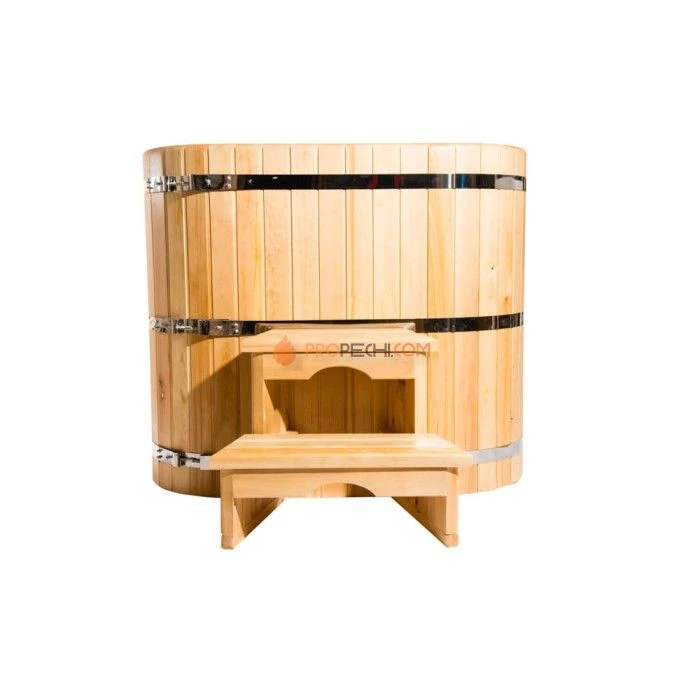 Купель овальная НКЗ из кедра, 120x78x140 см / 40 мм