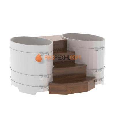 Подиум BentWood на 2 купели 0,8х1,42 из мореного дуба