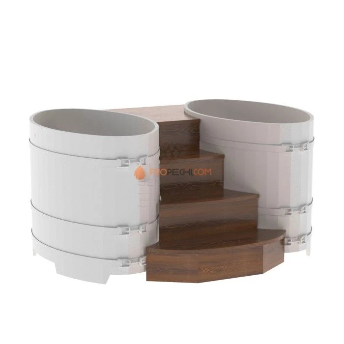 Подиум BentWood на 2 купели 0,8х1,42 из мореного дуба