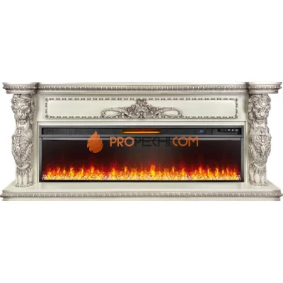 Каминокомплект Royal Flame Windsor 60 - Слоновая кость с темной патиной с очагом Vision 60 LED