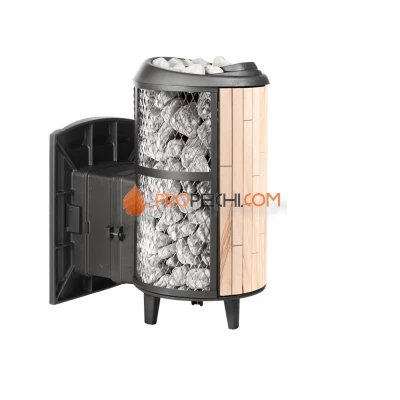 Печь банная «Атмосфера L» с комбинированная сетка-ламель «Окаменевшее дерево»