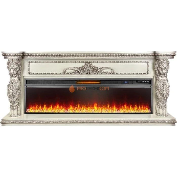 Каминокомплект Royal Flame Windsor 60 - Слоновая кость с темной патиной с очагом Vision 60 LED