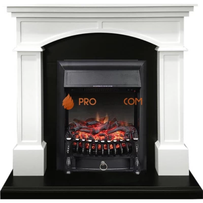 Каминокомплект Royal Flame Langford - Белый с черным с очагом Fobos FX Black