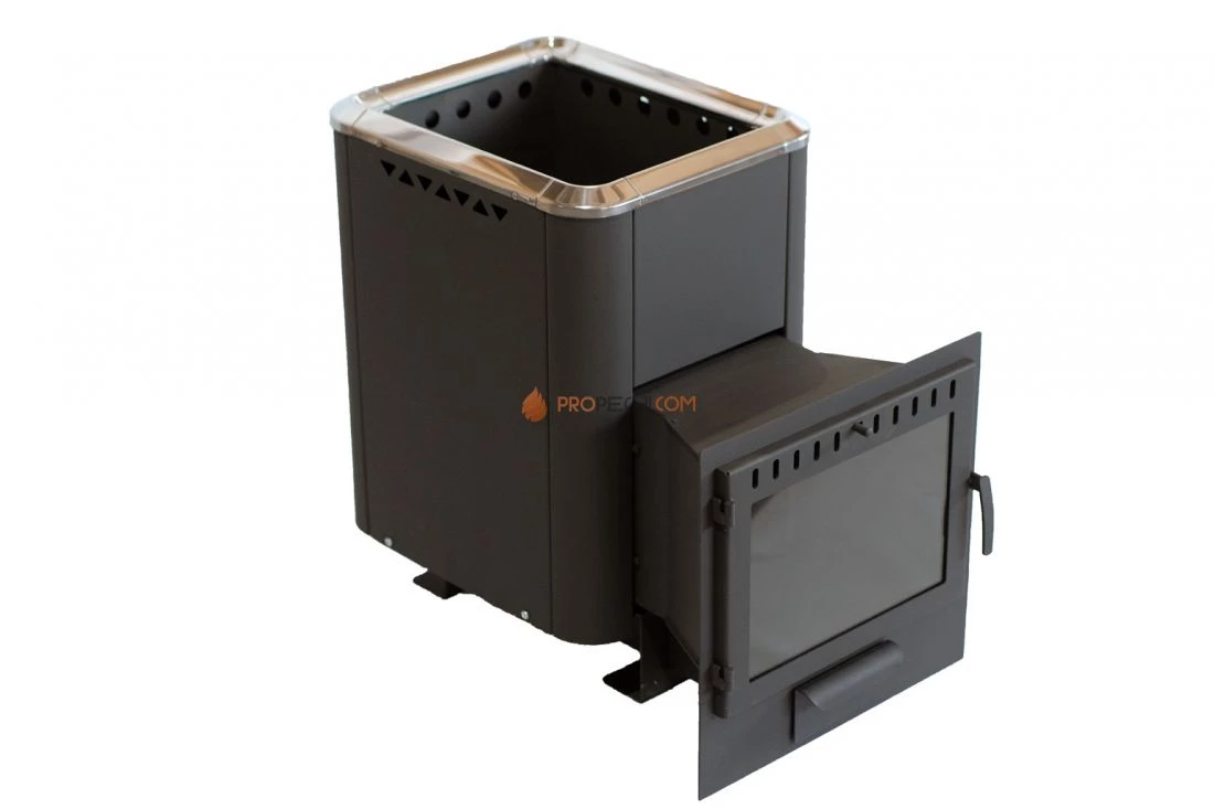 Банная печь НМК Сибирь-20 Панорамное стекло, конвекционная