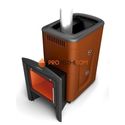 Дровяная печь для бани Термофор Тунгуска 2011 Inox Витра ТО терракота