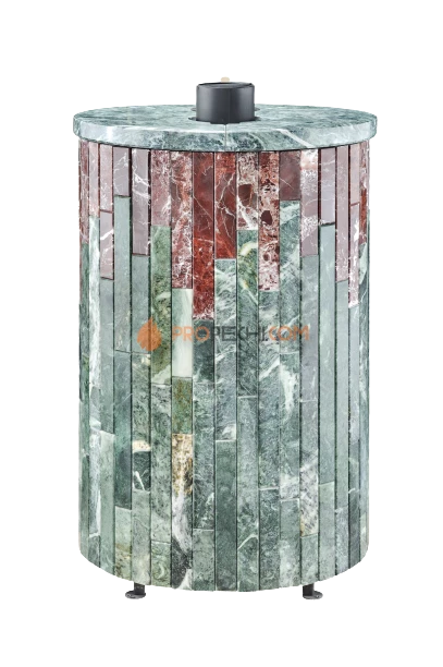 Банная печь Ферингер Уют-18 ПФ Змеевик + мрамор Россо Леванте