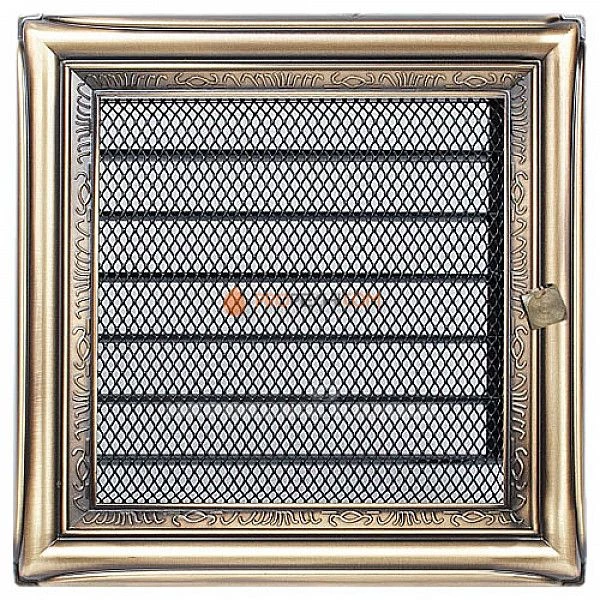 Вентиляционная решетка Kratki 17х17 с жалюзи рустик