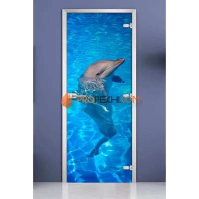 Стеклянная межкомнатная дверь DoorWood с фотопечатью Animals-13, 2000х800 мм