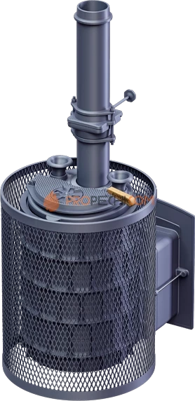 Чугунная банная печь Гефест Авангард Ураган ЗК 24 П2 круглая сетка